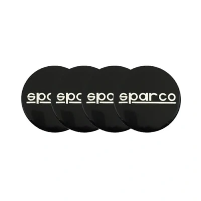 Image of HFLKKC 4pcs Car Hub Centre Caps, For Sparco, 56mm, Waterproof Wheel Cover, Wear Resistant Rim Caps Replacements, Protectors Trim Accessories,Black