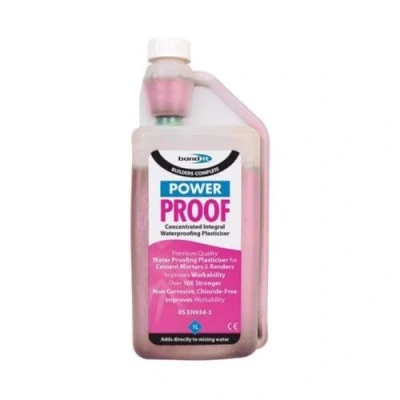 Image of Bond It Proof Power Proofer &amp; Hardener Concentrate Cement Plasticiser 1L Improves The Plasticity of Cement, Morta