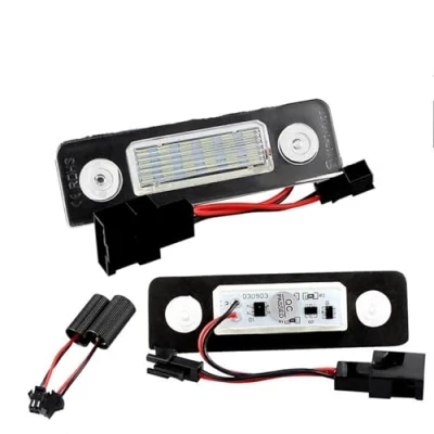Image of FGGHDR Rear Licence 2Pcs White Canbus Error Free Car LED Number License Plate Light For Skoda Octavia 2 1Z Roomster 5J 2006 2007 2008 2009 2010 Lamp