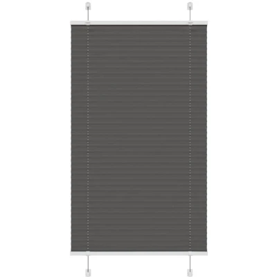 Image of vidaXL Pleated Blind Black 75x150 cm Fabric Width 74.4 Polyester