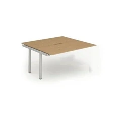 Image of Evolve B2B Ext Kit Silver Frame Bench Desk 1200 Oak BE220