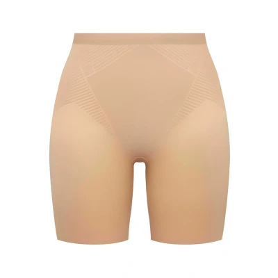 Image of Spanx Thinstincts 2.0 Midthigh Short Shapewear, Women&#039;s, Size: 8 10, Soft nude