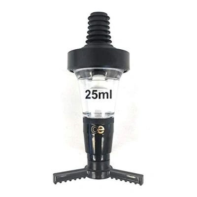 Image of Beaumont Spirit Optics Dispenser Stamped 25ml, Black, Government Stamped, Professional Bar or Home Use, Alcohol Dispenser, Precise Measurement, Leak Proof Rubber Seal, K493