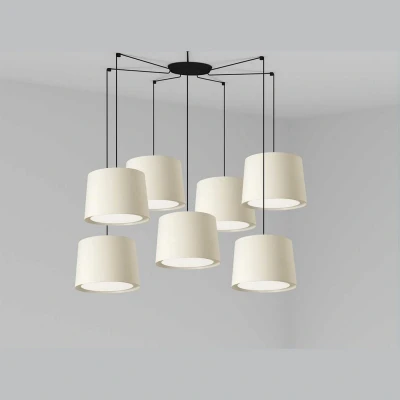 Image of Conga White Pendant Suspension Lamp 7 Light