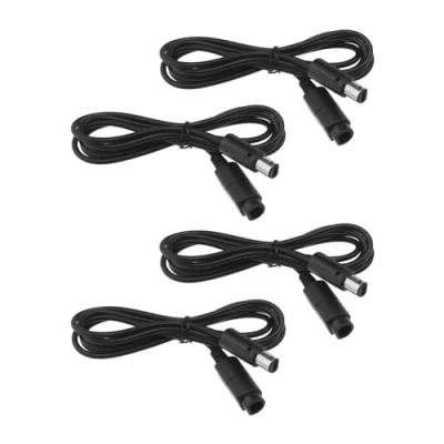 Image of YINETTECH 4pcs Joypad Extension Cables 1.8m Game Console Controller Cable Compatible with Nintendo Gamecube Wii Gamepad Cord