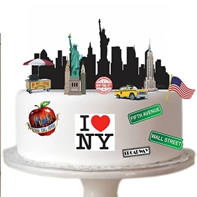 Image of New York City Scene Made from Edible Wafer Paper Perfect for Decorating Your Birthday Cakes Easy to Use