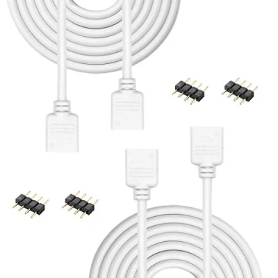 Image of Aroidful 2Pcs 5M 4PIN LED Strip Light Extension Cable, RGB Connector Cable 4 Pin, Wire for SMD 5050 3528 2835
