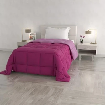 Image of Italian Bed Linen Winter Quilt Elegant,220 x 260 cm,Lilac/Fuchsia