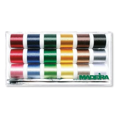 Image of Madeira 8045 Embroidery Box Polyneon 18 Colours at 400 m