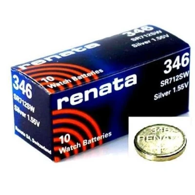 Image of 1 x Renata 346 Swiss Made Lithium Coin Cell Battery SR712SW