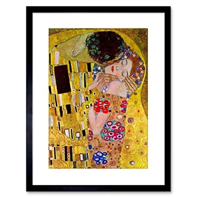Image of Wee Blue Coo PAINTING KLIMT KISS DETAIL OLD MASTER FRAMED PICTURE ART PRINT F97X8758