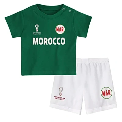 Image of Morocco, Official Fifa 2022 Tee &amp; Short Set Away Country Shorts Set, Children&#039;s Small, Age 2