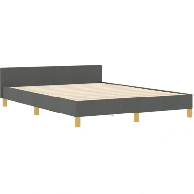 Image of vidaXL Dark Grey Bed Frame 160x200 cm Fabric