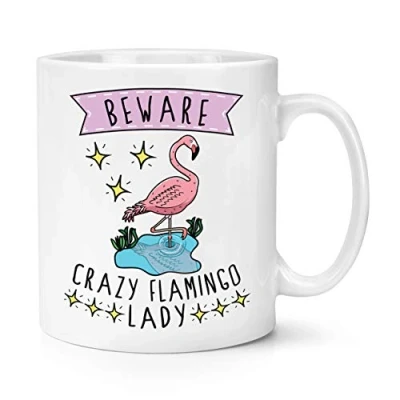 Image of Beware Crazy Flamingo Lady 10oz Mug Cup