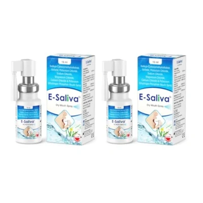 Image of E Saliva Dry Mouth Spray Instant Relief for Hydrating Formula with Long Lasting Effect Oral Hydration and Comfort Neutral Flavour 15ml (Pack of 2)