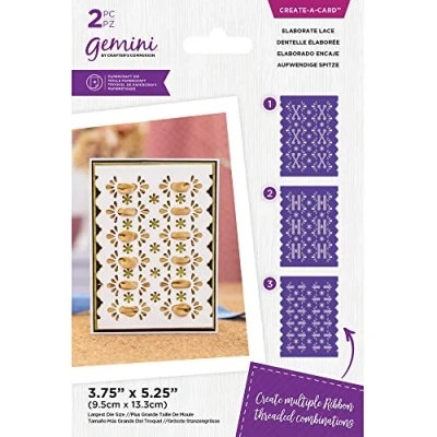 Image of Gemini Create a Card Ribbon Threading Metal Cutting Die Elaborate Lace