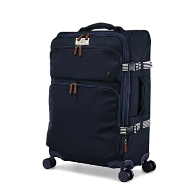 Image of Joules Coast Collection Trolley Travel Luggage Case 4 Wheel, French Navy, Medium