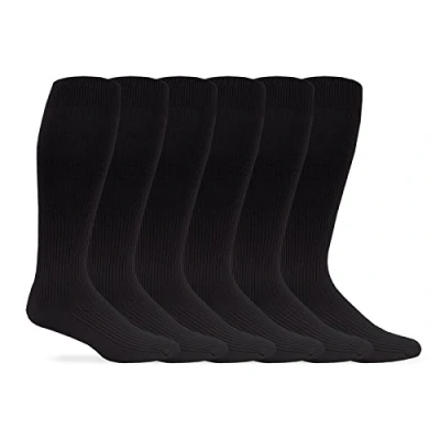 Image of Men&#039;s Ribbed Dress Over the Calf Socks, Black