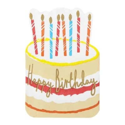 Image of Talking Tables 20 x Birthday Paper Napkins Cake Shaped Lunch Serviettes for Decoupage, Party Supplies, Disposable Table Decorations, Eco Choice Recyclable Product &amp; Packaging