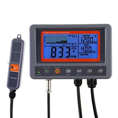 Image of Digital CO2 Carbon Dioxide IAQ Monitor Controller with Relay Function 4.5m Cable NDIR Sensing Probe for Green House Home, Office, Factory