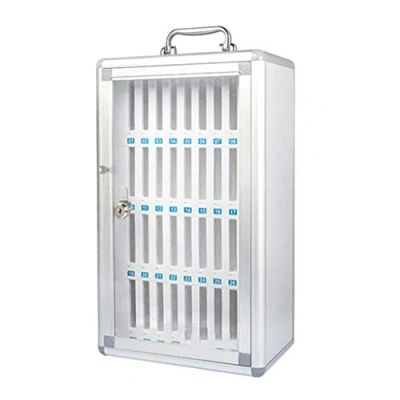 Image of Mobile Phone Storage Cabinet Safe Deposit Box School Factory Examination Work Transparent Lock With Numbered Locker (Color : Silver, Size 36)