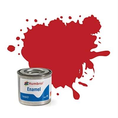 Image of Humbrol Model Paint AA0655 No 60 Scarlett Matt Tinlet 1 (14ml), Enamel Paints for Models, Plastic, Metal, Wood, Glass, Ceramics and More, Touch Up Hobby Tin Kits
