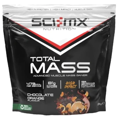Image of SCI MX Total Mass Advanced Muscle Gainer Protein Powder Growth &amp; Weight Gain Chocolate Orange 32g + 473 Calories per Serving 2kg