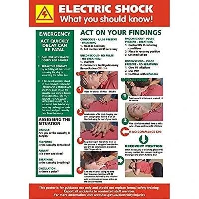 Image of Seco Electric Shock What You Should Know! Poster, A2 (420mm x 594mm) 0.5mm PVC
