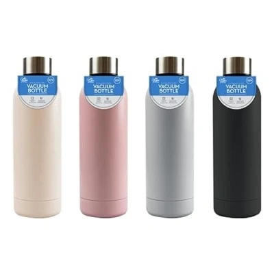 Image of MantraRaj 500ml Stainless Steel Reusable Water Bottles Double Walled Vacuum Insulated Sport Drink Flask Bottle for School, University, Bike, Office, Gym, Hiking 12 Hours Hot and 24 Cold