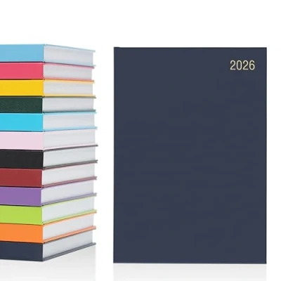 Image of evelay 2026 Diary A4 A5 Day to Page Hardback Full Year Planner Organiser Journal (A5 a Day, Navy)