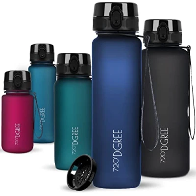 Image of 720DGREE Water Bottle 1l “uberBottle“ softTouch +Sieve BPA Free Tritan, Leakproof, Reusable Drinking Sports for Men, Woman, Office, Gym, Fitness, Outdoor, Hiking, Cycling, Travel