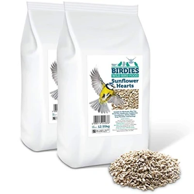 Image of Birdies Sunflower Hearts Bird Seed for Wild Birds 25kg Premium Husk Free Bakery Grade Kernels