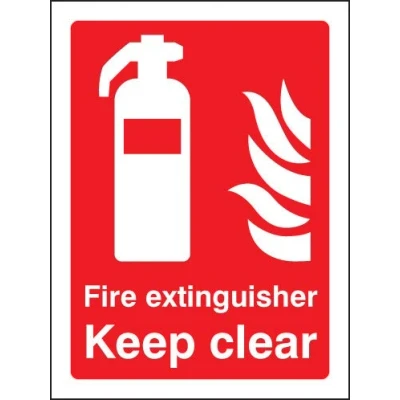 Image of Fire Signs extinguisher keep clear Rigid Plastic