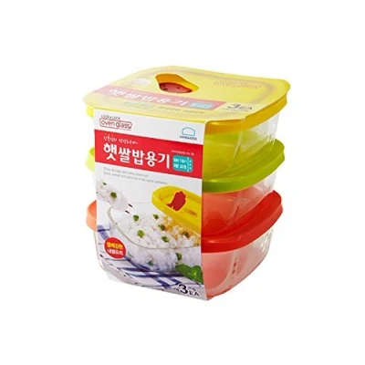 Image of Lock&amp;Lock Oven GLass Cooked Rice Storage Container for Freezer Set of 3