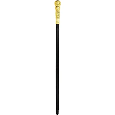 Image of GREY LOOK Theatrical Dancing Gangster Style Fancy Christmas Party Cane with Ball Handle UK Dress Handheld Staff Prop World Book Day (GOLD PIMP CANE)