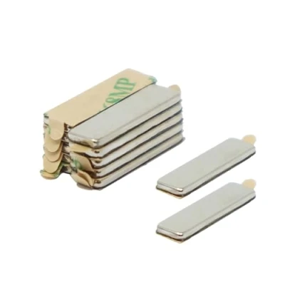 Image of FIRST4MAGNETS Adhesive 20 x 6 1.5 mm Thick N42 Neodymium Magnets 1.6 kg Pull (North) (Pack of 10), Metal, Silver, 25 10 3 cm