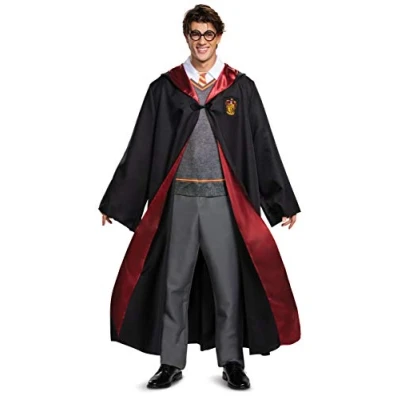 Image of Disguise 107549D Harry Potter Deluxe Adult Sized Costumes, Black &amp; Red, X Large (42 46)