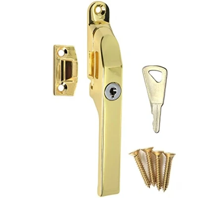 Image of 125mm Polished Brass Locking Casement Fastener