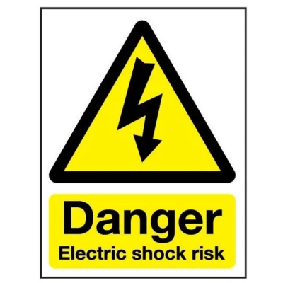 Image of Sitesafe Electric Shock Risk Rigid PVC Danger Sign 148 x 210mm