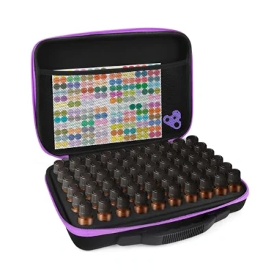 Image of Esoes 60 Bottles Essential Oil Holder Traveling EVA Carrying Case Large Capacity, Nail Polish Storage Box Organizer,Nail Varnish Bag Foam Insert Tote