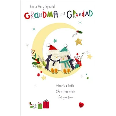 Image of Grandma &amp; Grandad Button Box Christmas Greeting Card Special Xmas Cards 644313