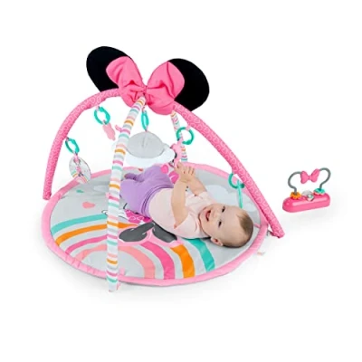 Image of Bright Starts Disney Baby MINNIE MOUSE Forever Besties Activity Gym with Music and Lights, Pink, Newborn+