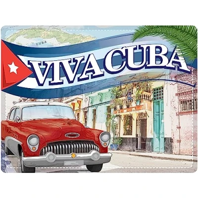 Image of Dodino 30 x 40 cm Tin Sign, Viva Cuba, Retro Vintage Nostalgic Sign Oldtimer