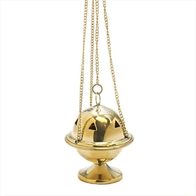 Image of NKlaus incense stand with insert bowl brass handmade gift 2941