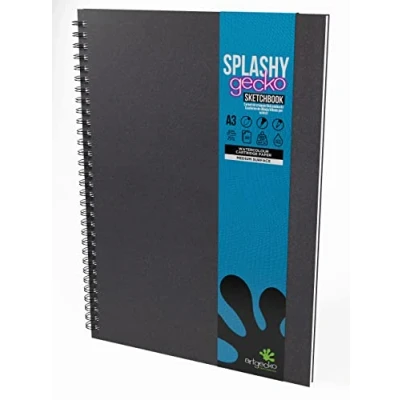 Image of Artgecko 300gsm Watercolour Sketch Book A3 Portrait 40 Pages (20 Sheets) White Cartridge Paper