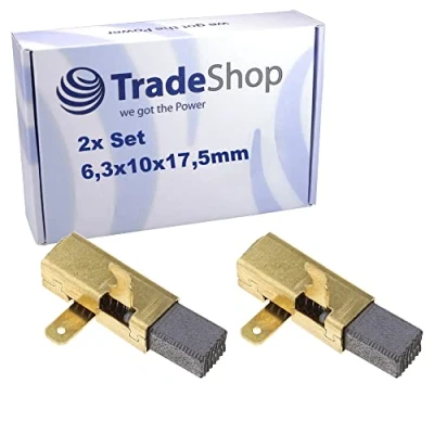 Image of 2 x Trade Shop Engine Carbon Brushes / Pencils 6.3 10 17.5 mm Compatible with Festool TS55 TS75 AP55EB AP65EB Replaces 491704 492014 494785