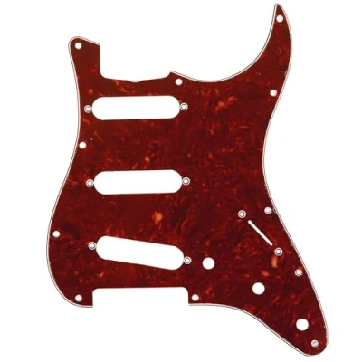 Image of Musiclily Pro 11 Hole 62 Vintage SSS Strat Pickguard for American Stratocaster Electric Guitar, 4Ply Tortoise