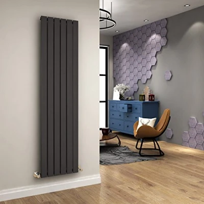 Image of ELEGANT 1800 x 452 mm Anthracite Vertical Column Radiator Flat Panel Bathroom Designer Single