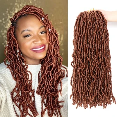 Image of 18 Inch Faux Locs Crochet Hair Extensions Soft Braids Curly End Braiding For Black Women (18Inch (Pack of 7), #30)