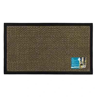 Image of JVL Firth Tile Rubber Backed Doormat, 40x70cm, Brown